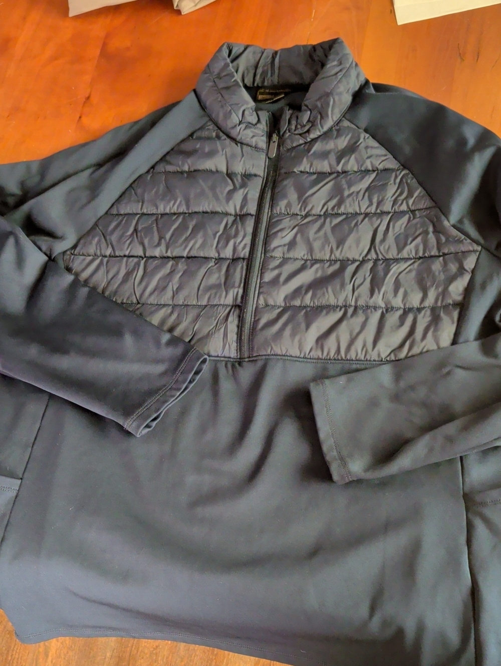 Navy Quilted Half-Zip Jacket
